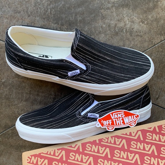VANS CLASSIC SLIP ON SUITING Black/Stripes Men’s - Picture 15 of 17